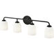 Norah 4 Light 32 inch Matte Black Vanity Light Wall Light